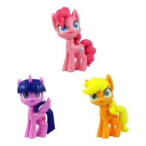 my little pony pony friends figures 8cm set of 3 - pinkie pie, twilight sparkle & applejack