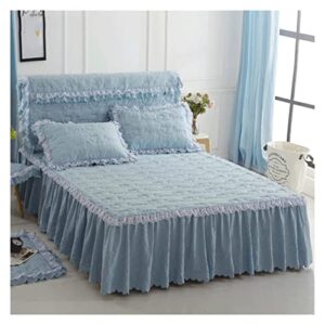 walnut bed with elastic sheets cotton imitation quilted lace thickened bedspread beding set maiden gril (color : a, size : 180x220cm code)