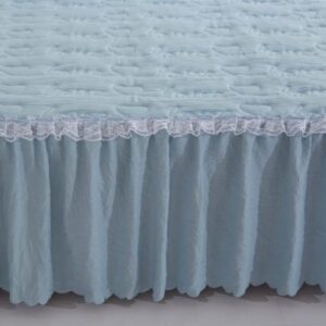 Walnut Bed with Elastic Sheets Cotton Imitation Quilted Lace Thickened Bedspread Beding Set Maiden Gril (Color : A, Size : 180x220cm Code)