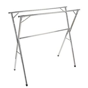 Camco Portable Clothes Drying Rack | Features 3 Horizontal Drying Rods | Extend from 60-inches to 95-inches Long to Provide Plenty of Drying Space | Light Weight Stainless Steel (51339)