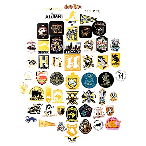 Conquest Journals Harry Potter Hufflepuff Vinyl Stickers, Unique Stickers Including Holograms, Waterproof and UV Resistant, Great for All Your Gadgets (120 Pack Variety Bundle)