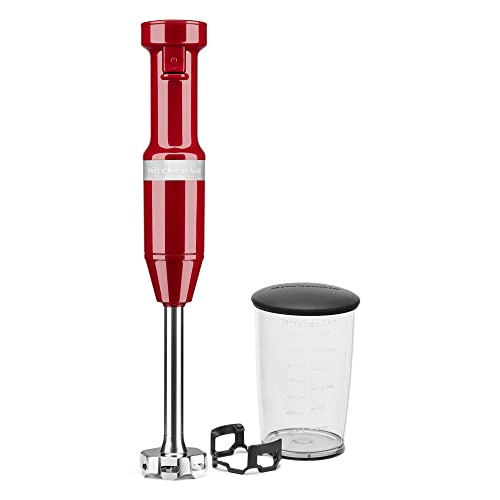 KitchenAid 13-Cup Food Processor, Empire Red & Variable Speed Corded Hand Blender - KHBV53