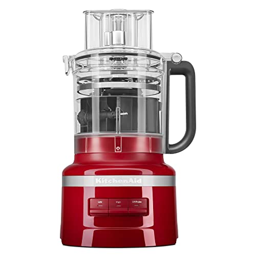 KitchenAid 13-Cup Food Processor, Empire Red & Variable Speed Corded Hand Blender - KHBV53