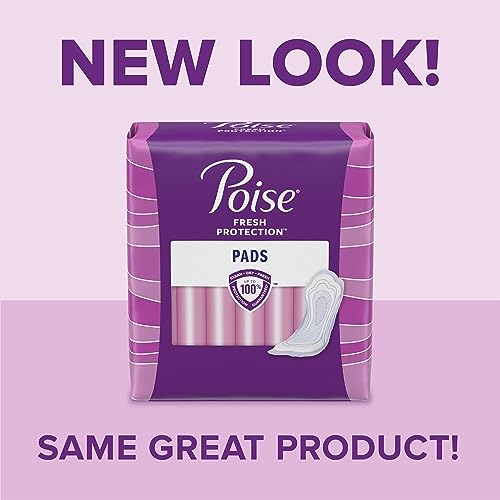 Poise Incontinence Pads & Postpartum Incontinence Pads, 7 Drop Ultra Absorbency, Long Length, 78 Count, Packaging May Vary