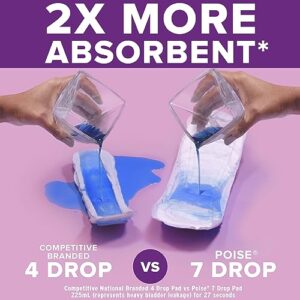 Poise Incontinence Pads & Postpartum Incontinence Pads, 7 Drop Ultra Absorbency, Long Length, 78 Count, Packaging May Vary