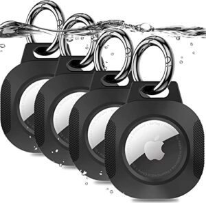 tieuwant 4-pack ipx8 waterproof airtag holder keychain case