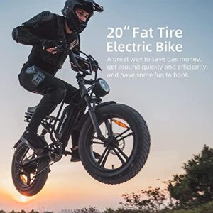 Electric Bike for Adults HAPPYRUN 20" Fat tire with 1500W Motor Ebike 48V 18AH Removable Battery 30MPH & 68 Miles Long Range Snow Beach Mountain Electric Bicycle Throttle & Pedal Assist