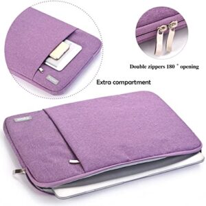 Egiant Laptop Sleeve 14-Inch,Water-Resistant Protective Fabric Case Compatible for HP Lenovo Acer Asus Dell 1 Chromebook Notebook, 14 Inch Computer Carrying Case with Accessory Pocket,Purple
