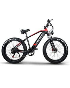 electric fat tire bike, 1000w ebike with 35mph, 60 miles maximum mileage ridden, 26" off-road electric bicycle, shimano 7 speed e bike, 864wh (48v18ah) removable battery electric mountain bike