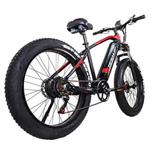 Electric Fat Tire Bike, 1000W Ebike with 35MPH, 60 Miles Maximum Mileage Ridden, 26" Off-Road Electric Bicycle, Shimano 7 Speed E Bike, 864Wh (48V18Ah) Removable Battery Electric Mountain Bike