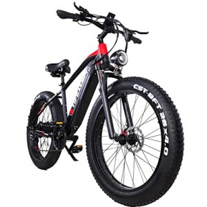 Electric Fat Tire Bike, 1000W Ebike with 35MPH, 60 Miles Maximum Mileage Ridden, 26" Off-Road Electric Bicycle, Shimano 7 Speed E Bike, 864Wh (48V18Ah) Removable Battery Electric Mountain Bike