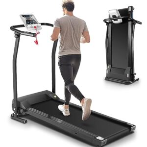 ancheer treadmill folding treadmill for home electric running machine installation-free walking jogging foldable fitness exercise machine for office & gym workout with 5” led display