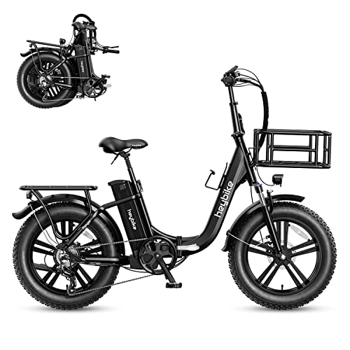 Heybike Ranger Electric Bike for Adults Foldable 20'' x 4.0 Fat Tire Step-Thru Bicycle with 500W Motor, 48V 15AH Removable Battery and Dual Shock Absorber Black