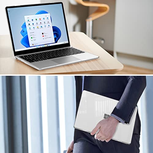 Fintie Case for 12.4 Inch Microsoft Surface Laptop Go 3 (2023) / Surface Laptop Go 2 (2022) / Surface Laptop Go (2020) Model: 2013 1943 - Protective Snap On Hard Shell Cover, Crystal Clear