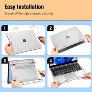 Fintie Case for 12.4 Inch Microsoft Surface Laptop Go 3 (2023) / Surface Laptop Go 2 (2022) / Surface Laptop Go (2020) Model: 2013 1943 - Protective Snap On Hard Shell Cover, Crystal Clear