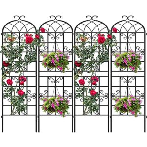 yitahome garden trellis garden fencing for climbing plants 4 pack decorative plant trellis vegetables and flower trellis for outdoor patio-19.7×86.6 inches