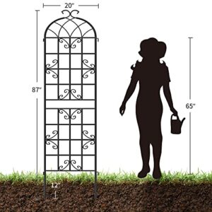 YITAHOME Garden Trellis Garden Fencing for Climbing Plants 4 Pack Decorative Plant Trellis Vegetables and Flower Trellis for Outdoor Patio-19.7×86.6 inches