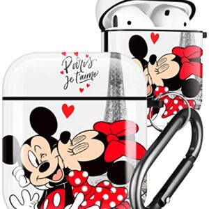 Jowhep for AirPods 1/2 Case Cartoon Cute Anime Design IMD Cover Fashion Funny Fun Character Cool Kawaii Unique Cases for Apple AirPod Air Pods Men Boys Girls Kids Teen Minni Mick