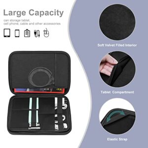 MOSISO Tablet Sleeve Carrying Case Compatible with iPad Pro 12.9 inch M2 & M1 (6th/5th/4th/3rd Gen) 2022-2018, Surface Pro 12.3 inch X/7/6/5/4/3/2/1, Waterproof Shockproof Organizer Storage Bag, Black