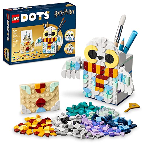 LEGO DOTS Harry Potter Hedwig Pencil Holder 41809, Craft Set for Kids Age 6+ with Hedwig The Owl Pencil Holder and Note Holder. Back to School Gift Idea for Boys and Girls, Make Magical Patterns