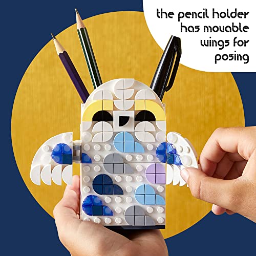 LEGO DOTS Harry Potter Hedwig Pencil Holder 41809, Craft Set for Kids Age 6+ with Hedwig The Owl Pencil Holder and Note Holder. Back to School Gift Idea for Boys and Girls, Make Magical Patterns