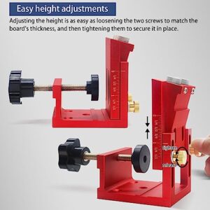 HFM Pocket Hole Jig Kit Adjustable Woodworking Tools Pocket Dowel Hole Jig System Set Wood Woodwork Guides Joint Angle Tool Carpentry Locator.