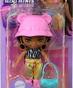 Barbie Extra Mini Minis Travel Doll with Safari Fashion, Animal Print Outfit and Styling Accessories, Barbie Extra Fly Small Doll