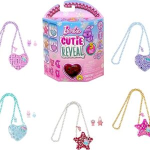 Barbie Cutie Reveal Travel Toys, Purse Collection with 7 Surprises Including Mini Pet & Color Change (Styles May Vary)