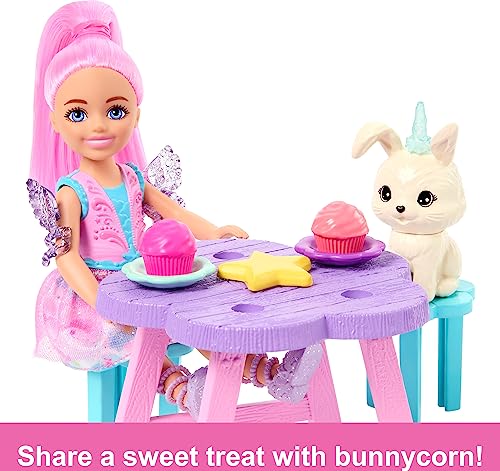 Barbie A Touch of Magic Chelsea Small Doll & Pegasus Playset, Winged Horse Toys with Stable, Pet Bunny & Accessories