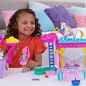 Barbie A Touch of Magic Chelsea Small Doll & Pegasus Playset, Winged Horse Toys with Stable, Pet Bunny & Accessories