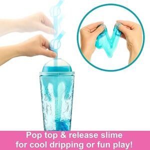 Barbie Pop Reveal Doll & Accessories, Fruit Punch Scent with Blue Hair, 8 Surprises Include Slime, Color Change & Puppy
