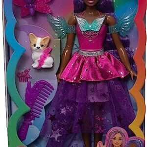 Barbie Doll with Two Fairytale Pets and Fantasy Dress, Barbie “Brooklyn” Doll From Barbie A Touch of Magic, 7-inch Long Fantasy Hair