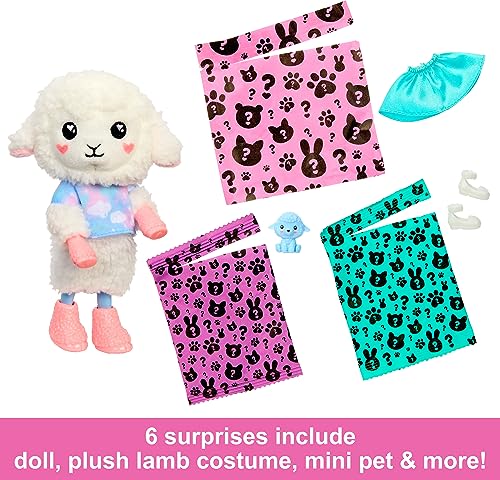 Barbie Cutie Reveal Chelsea Doll & Accessories, Lamb Plush Costume & 6 Surprises Including Color Change, Cozy Cute Tees Series