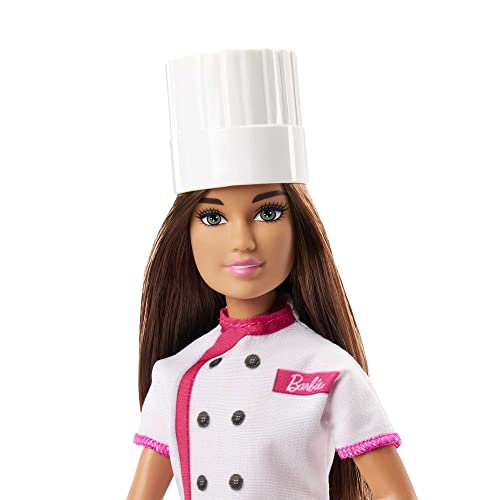 Barbie Doll & Accessories, Career Pastry Chef Doll with Hat, and Cake Slice