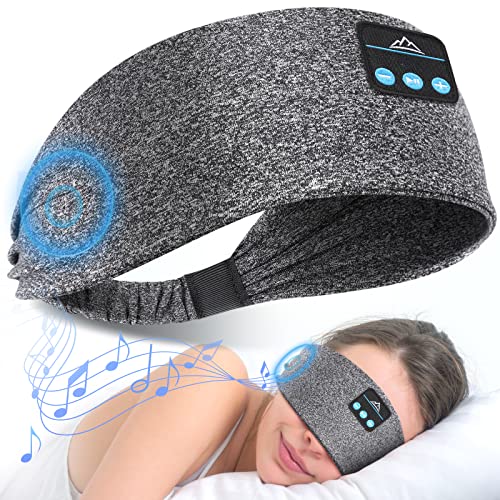 Sleep Headphones Elastic Sleeping Headband 10Hrs Bluetooth Music Eye Mask with Soft Cozy Earbuds Comfortable Earphones for Side Sleepers(Elastic One Size Fits Most)