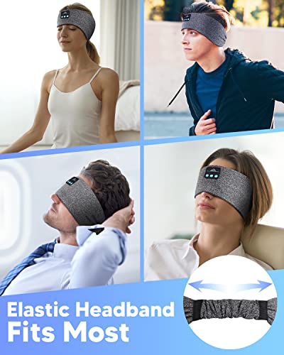 Sleep Headphones Elastic Sleeping Headband 10Hrs Bluetooth Music Eye Mask with Soft Cozy Earbuds Comfortable Earphones for Side Sleepers(Elastic One Size Fits Most)