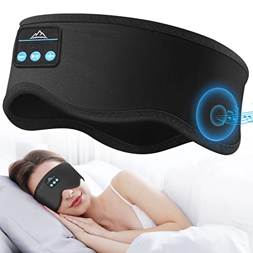 Sleep Headphones Bluetooth Headband Sleeping Headphones Headband 10Hrs Wireless Music Eye Mask with Comfortable Earbuds for Side Sleepers, Women Men Tech Gift for Birthday Christmas Stocking Stuffers