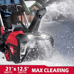 Snow Blower - 80V 6.0Ah Battery Powered Snow Blower, 21'' Electric Snow Thrower, Cordless Snow throwers