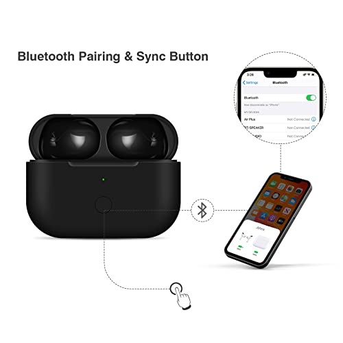 Upgraded Wireless Charging Case Compatible for Air Pod Pro 1 2, Replacement Wireless Charger Case Compatible with Pro 1 2, with Bluetooth Pairing Sync Button (Black)