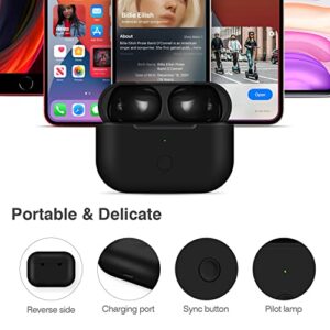 Upgraded Wireless Charging Case Compatible for Air Pod Pro 1 2, Replacement Wireless Charger Case Compatible with Pro 1 2, with Bluetooth Pairing Sync Button (Black)