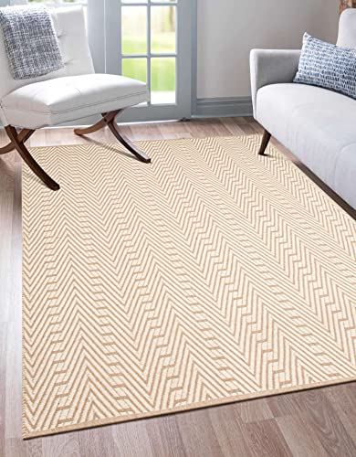 Jute Cotton Rug 60x84 inches (5x7 Feet) Farmhouse Style,Indoor Entryway Rug, for Room Doorway of Your Home, Hand Woven by Skilled Artisans__Natural Jute Cotton Rug