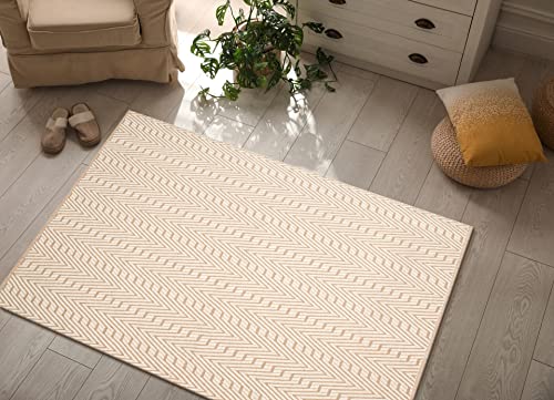 Jute Cotton Rug 60x84 inches (5x7 Feet) Farmhouse Style,Indoor Entryway Rug, for Room Doorway of Your Home, Hand Woven by Skilled Artisans__Natural Jute Cotton Rug