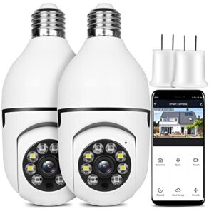ofyoo light bulb security camera wireless outdoor indoor 2.4g/5g wifi cameras for home 360° panoramic motion detection and alarm two-way audio based e27 socket