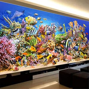 instarry 5d diy diamond painting kits full drill underwater world coral reef crystal cross stitch home wall decor 39.4x15.7 inch