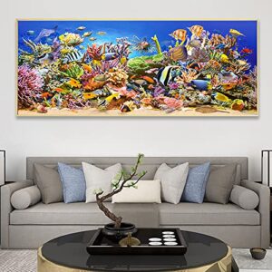 Instarry 5D DIY Diamond Painting Kits Full Drill Underwater World Coral Reef Crystal Cross Stitch Home Wall Decor 39.4x15.7 inch