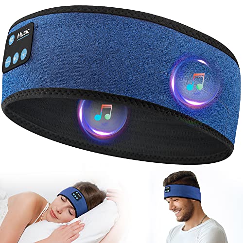 Bluetooth Headband,Headband Headphones Wireless Sleep Headphones with White Noise Mode and Ultra-Thin Speakers for Unisex Sleeping Running Workout Jogging Yoga Insomnia Air Travel (Blue)