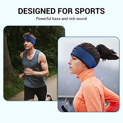 Bluetooth Headband,Headband Headphones Wireless Sleep Headphones with White Noise Mode and Ultra-Thin Speakers for Unisex Sleeping Running Workout Jogging Yoga Insomnia Air Travel (Blue)