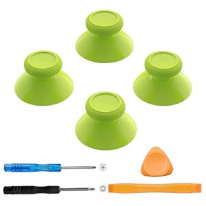tomsin replacement joysticks for xbox one series x/s controller,4pcs true rubberized thumbsticks repair kit for xbox one wireless controller(green)