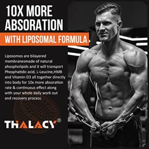 Thalacy 2000mg Liposomal Phosphatidic Acid Muscle Builder (PA), High Absorption Muscle Building Supplements for Men & Women | Muscle Gainer, mTOR Protein Synthesis & Lean Muscle, Strength, 10 Pack