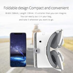 3D Virtual Reality VR Headset, VR Glasses Goggles with Bluetooth Headset, 3D Virtual Reality Glasses for iPhone/Samsung Movies and Games Compatible with iOS/Android.